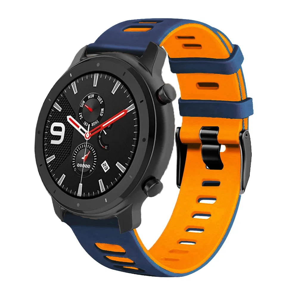 Ремешок сменный для смарт-часов Amazfit GTR 47 мм 3 3Pro силиконовый браслет Xiaomi Mi Watch Color 2