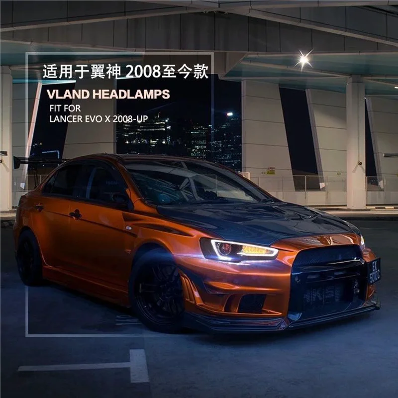 VLAND производитель для автомобиля Головной фонарь для Lancer светодиодный головной светильник 2008- для Lancer задний светильник с Последовательный сигнал поворота