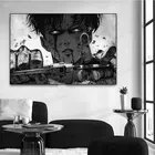 Черно-белые атакующие гигантские плакаты и принты японское аниме капитан Леви Холст Картина HD украшение Настенная картина
