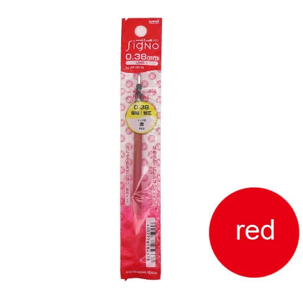 Красный 12 шт./партия Uni-Ball Signo Refill UNI Mitsubishi UMR-1 гелевая ручка Refill 0,38 мм тонкая денежная для UM-151 - Цвет: Красный