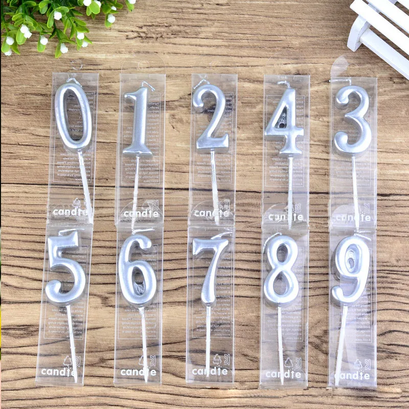 

1 PC Candle Number Happy Birthday Cake Topper 0-9 Candle Ornaments Cupcake Decoration Wax Craft Party Supplies Decor Accessories