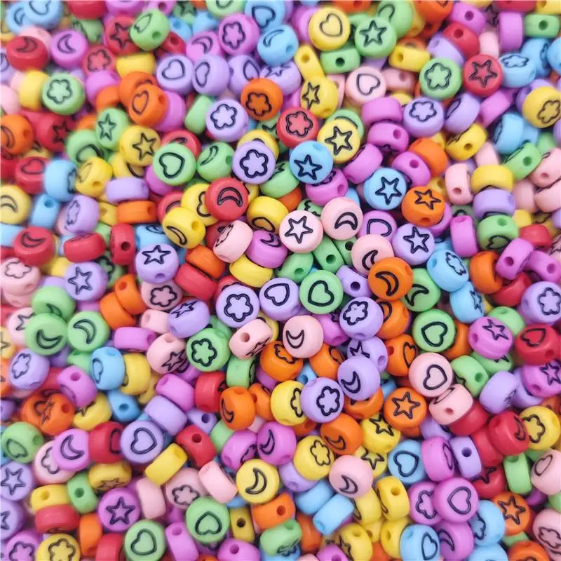

50Pcs 7MM Star Moon Acrylic beads Soild mixed Beads DIY For Jewellery Making