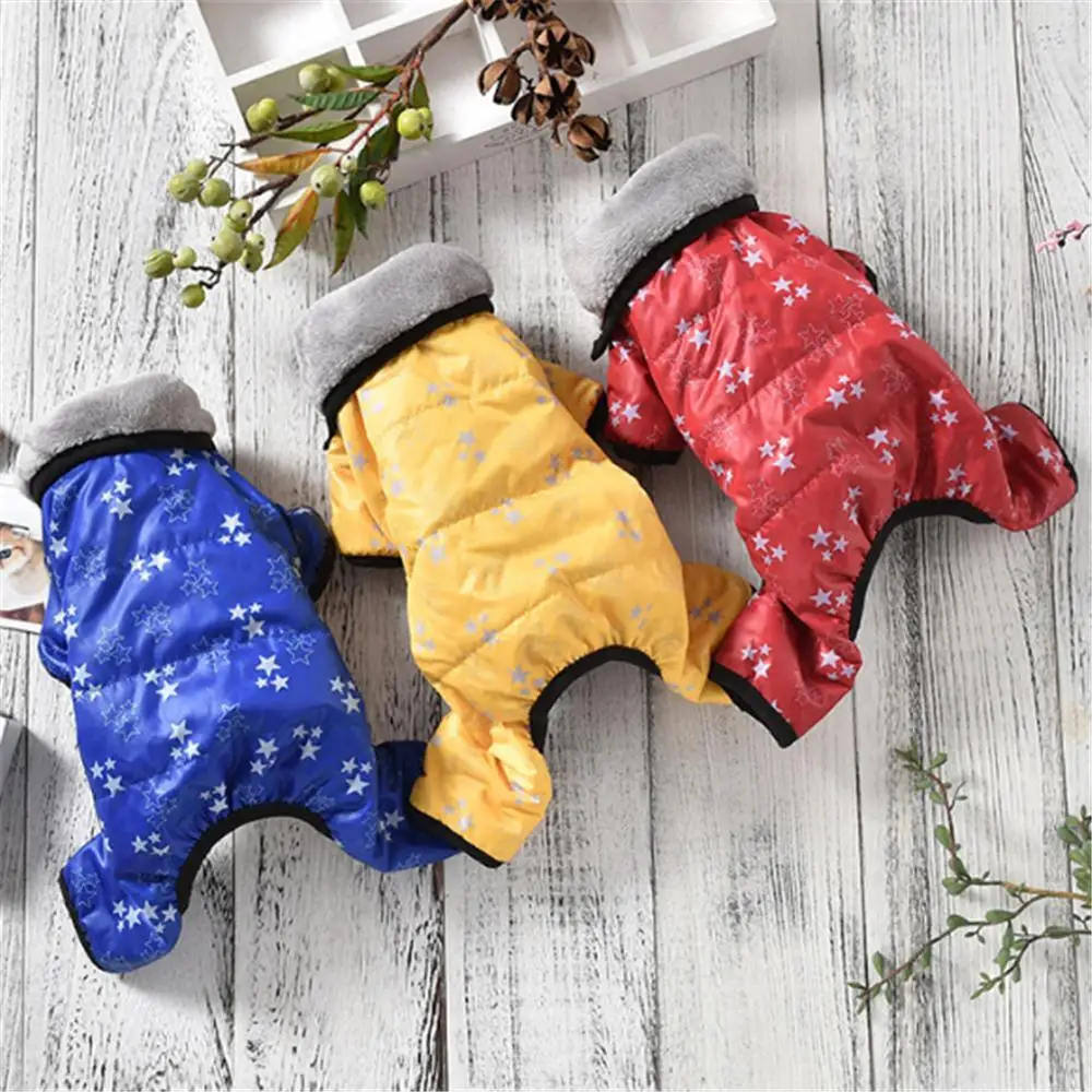 Зимняя куртка для собак утолщенная теплая одежда водонепроницаемые комбинезоны