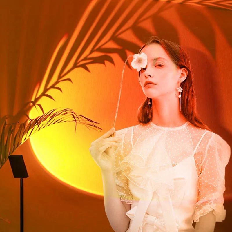 

Rainbow Sunset Red Projector Led Night Light Sun Projection Desk Lamp for Bedroom Bar Coffee Store Wall Decoration Lighting