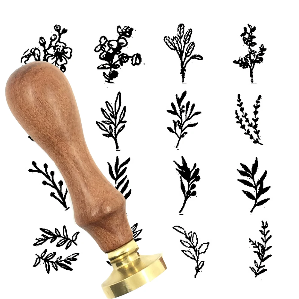 Натуральное растение в форме листьев восковое уплотнение Медная головка ручка