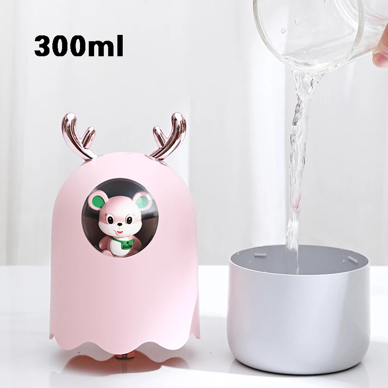 

300ml Usb Mini Humidifier Desktop Mute Car Office Moisturizing Mute Nano Fine Mist Large Capacity Humidifier Car Interior