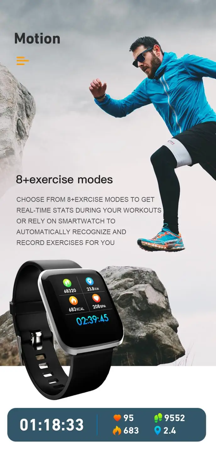 Смарт-часы W5 для мужчин и женщин монитор сердечного ритма измерение