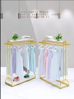 nordic light luxury clothing store display rack gold floor type display rack