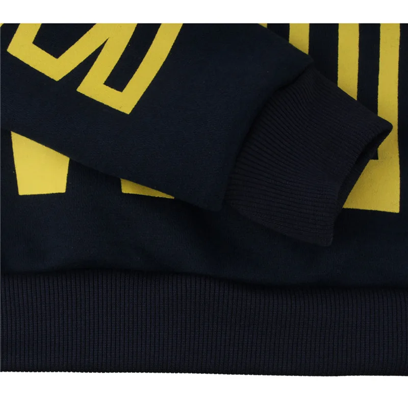 2019 Новая мода осень зима Crewneck Толстовка почему Письмо печати теплый флис длинный
