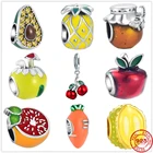 Кулон женский из серебра 925 пробы, с Бусиной в виде апельсинового яблока, вишни