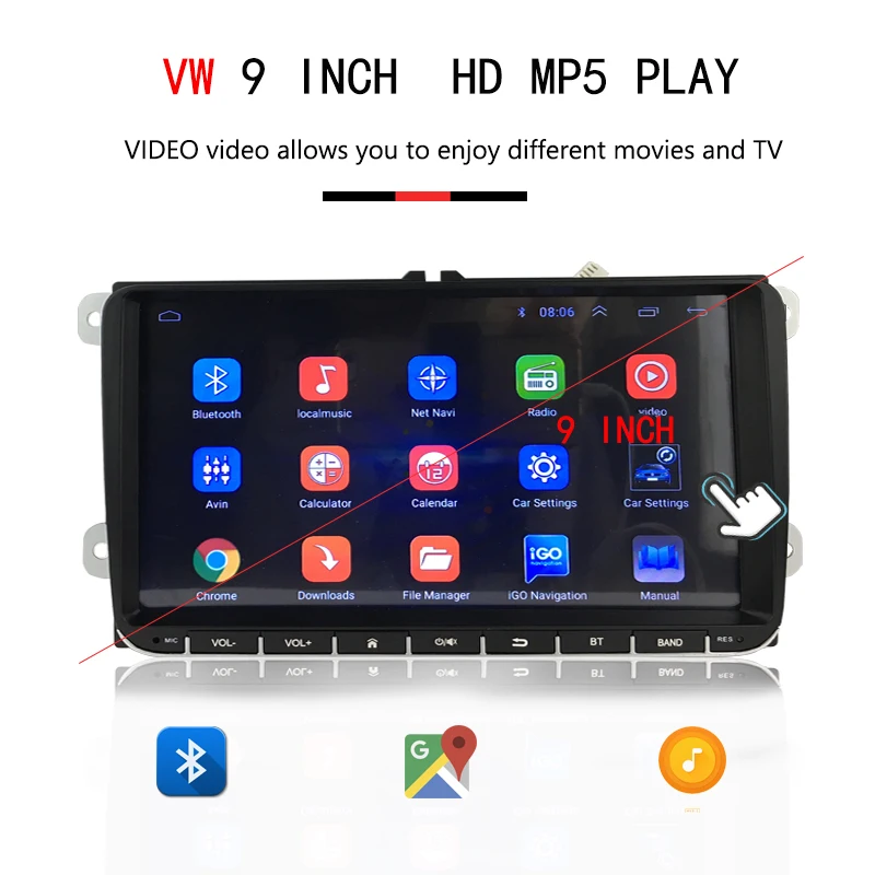 2 Din " Android стерео радио для Bora Golf VW Polo Passat B6 B7 Touran MP5 плеер Мультимедиа gps навигация Mirrror Link BT