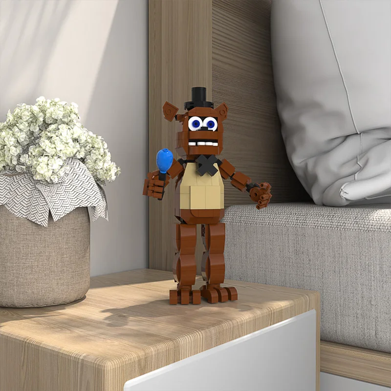

Блоки MOC Freddy the Firth Bear five Nights At Teddy Bear FNAF Buidling, кукла, модель «сделай сам», игрушки для детей, подарки