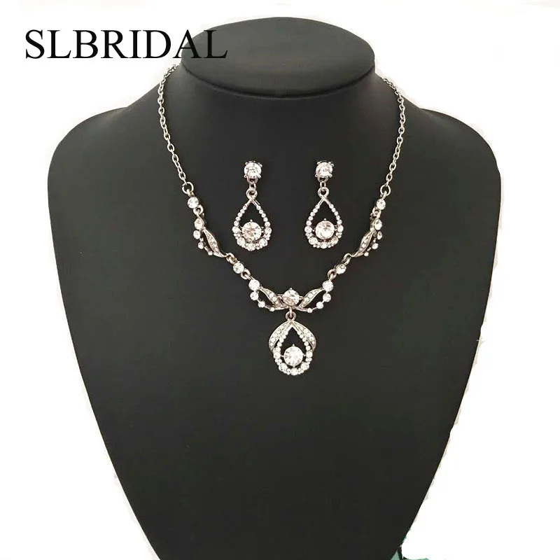 Floralbride розовое золото стразы кристаллы Свадебный комплект ювелирных изделий