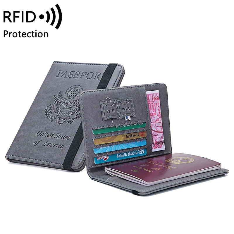 

Women RFID Business Passport Covers Holder Men Multi-Function ID Bank Card PU Leather Wallet Case Travel Accessories
