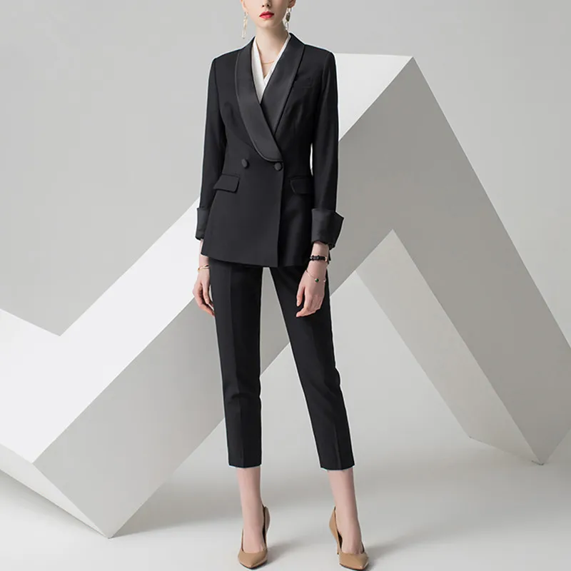 

Новое поступление, Женский официальный деловой костюм с брюками, женские костюмы, блейзер и брюки-карандаш, женские брюки, костюмы