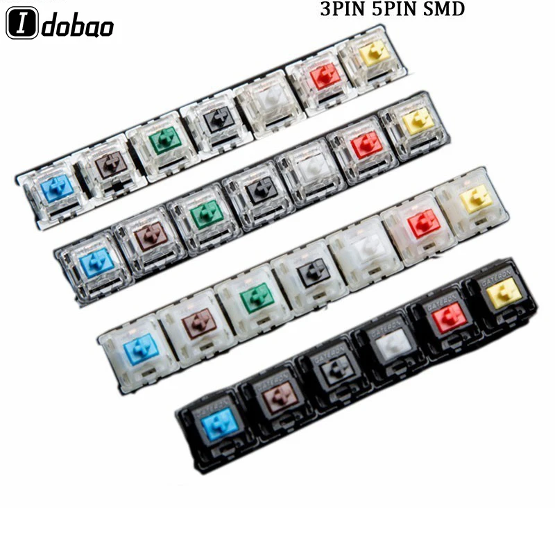 Переключатель Gateron 3pin 5pin Smd Бесшумная механическая клавиатура на заказ Cherry Mx