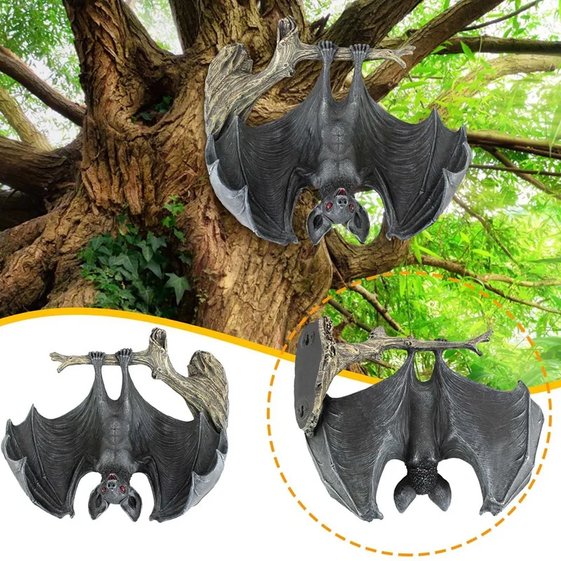 

Garden Statue Bat Tree Decorations Upside Down Bat Wall Tree Decor Resin Tree Ornaments Bat Outdoor Home Decor Pendant