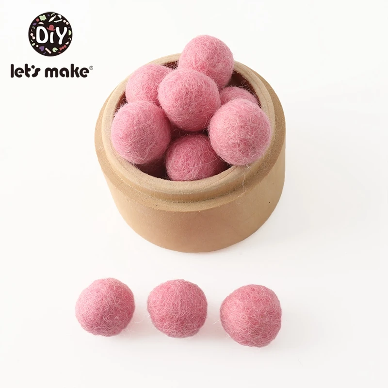 Pink 120 шт 20 мм шарик из шерстяного войлока помпоны шарики DIY домашний декор для детской комнаты Висячие зеленые розовые белые лаймовые фиолетовые фетровые шары - Цвет: Pink