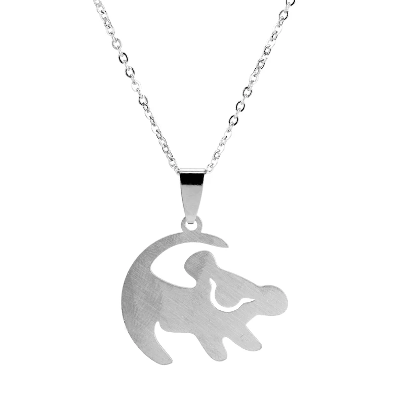 004 silver Король Лев Simba помните, кто вы, ожерелье с надписью, модные ювелирные изделия, подвески из нержавеющей стали, ожерелье s, сын, дочь, подарки - Окраска металла: 004 silver