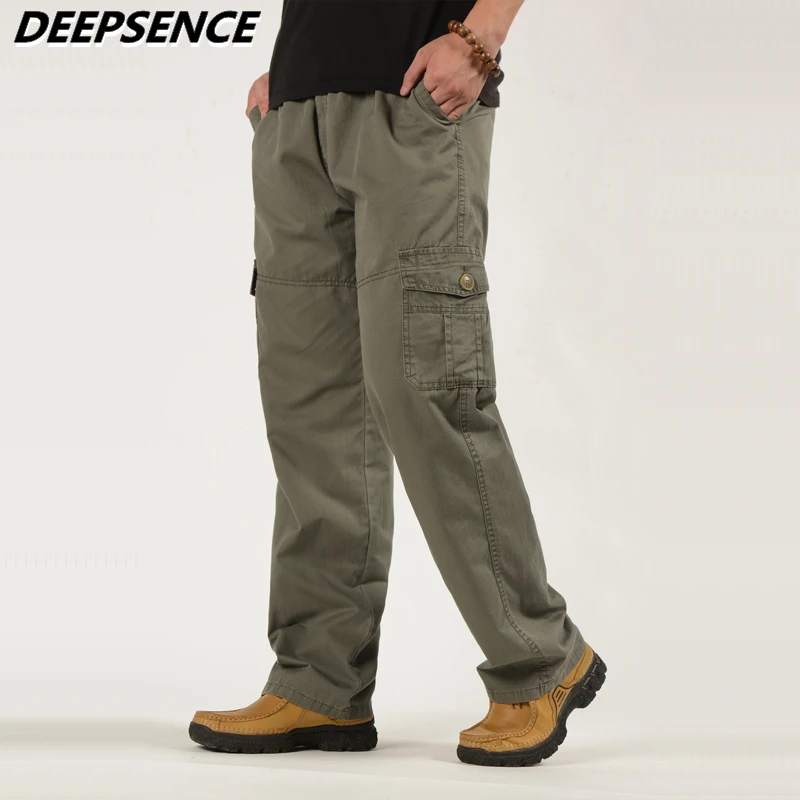 Брюки-карго мужские тонкие повседневные всесезонные штаны на молнии резинке с