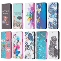 magnetic leather case for lg k42 cover wallet etui card solts shockproof stand full body protection fashion painted pattern capa