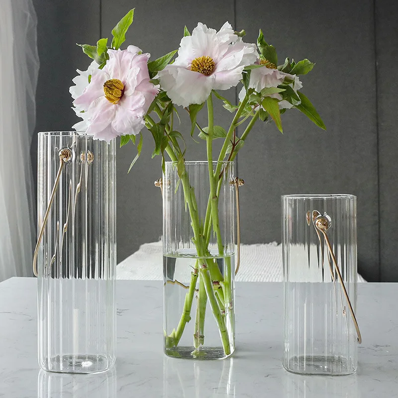 Nordic Transparent Glass Vase Table Decor Vases for Flower Arrangements Living Room Decoration | Дом и сад