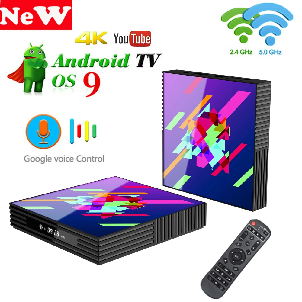 RK3318 H96 MAX Smart tv Box Android 9,0 4 Гб ОЗУ 64 Гб ПЗУ 32G 4K WiFi медиаплеер Google Voice Netflix Youtube 2G16G телеприставка