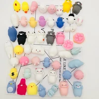 60pcs all different cute mochi squishy cat slow rising squeeze healing fun kids adult toy stress reliever decor