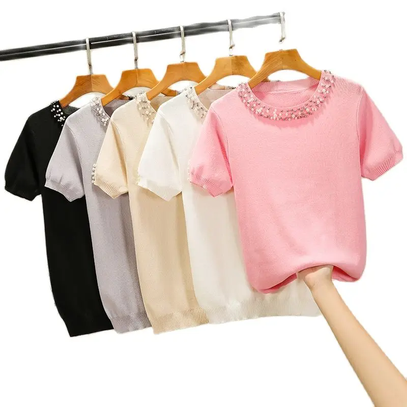 2021 Fashion New Women Shirt T-Shirts Knit Shirts XY03 | Женская одежда