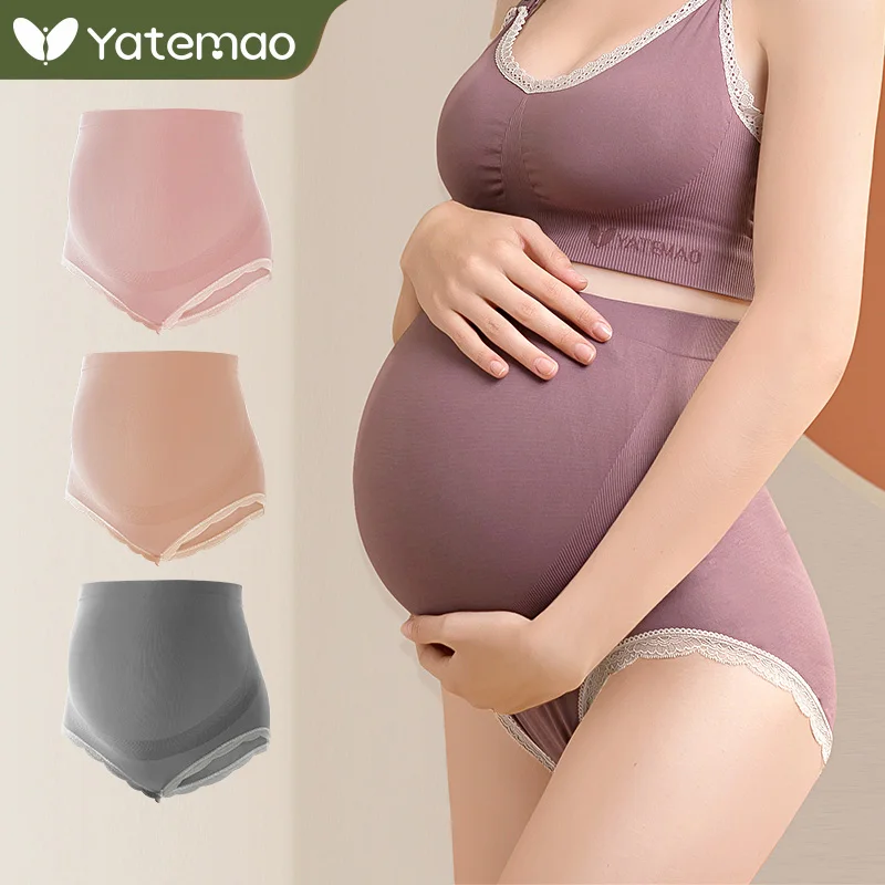 YATEMAO - culotte de maternit&eacute; taille haute sous-v&ecirc;tements de grossesse de apoyo s&oacute;lido y vente en gros-0