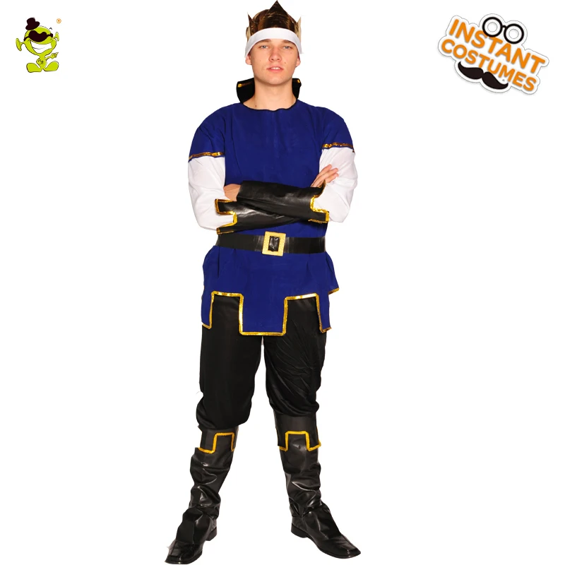 

Man Medieval Prince Cosplay Costume Adult Halloween Fancy Dress Party Set Male Luxury Crown Prince Costume