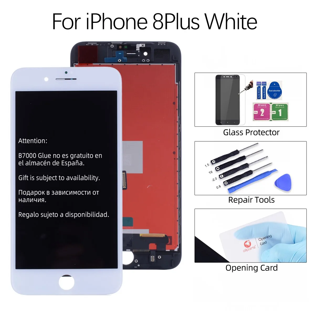 Amoled дисплей для iphone 8 lcd с 3D кодирующий преобразователь сенсорного экрана в сборе Замена для iphone 8plus lcd - Цвет: White 8 Plus