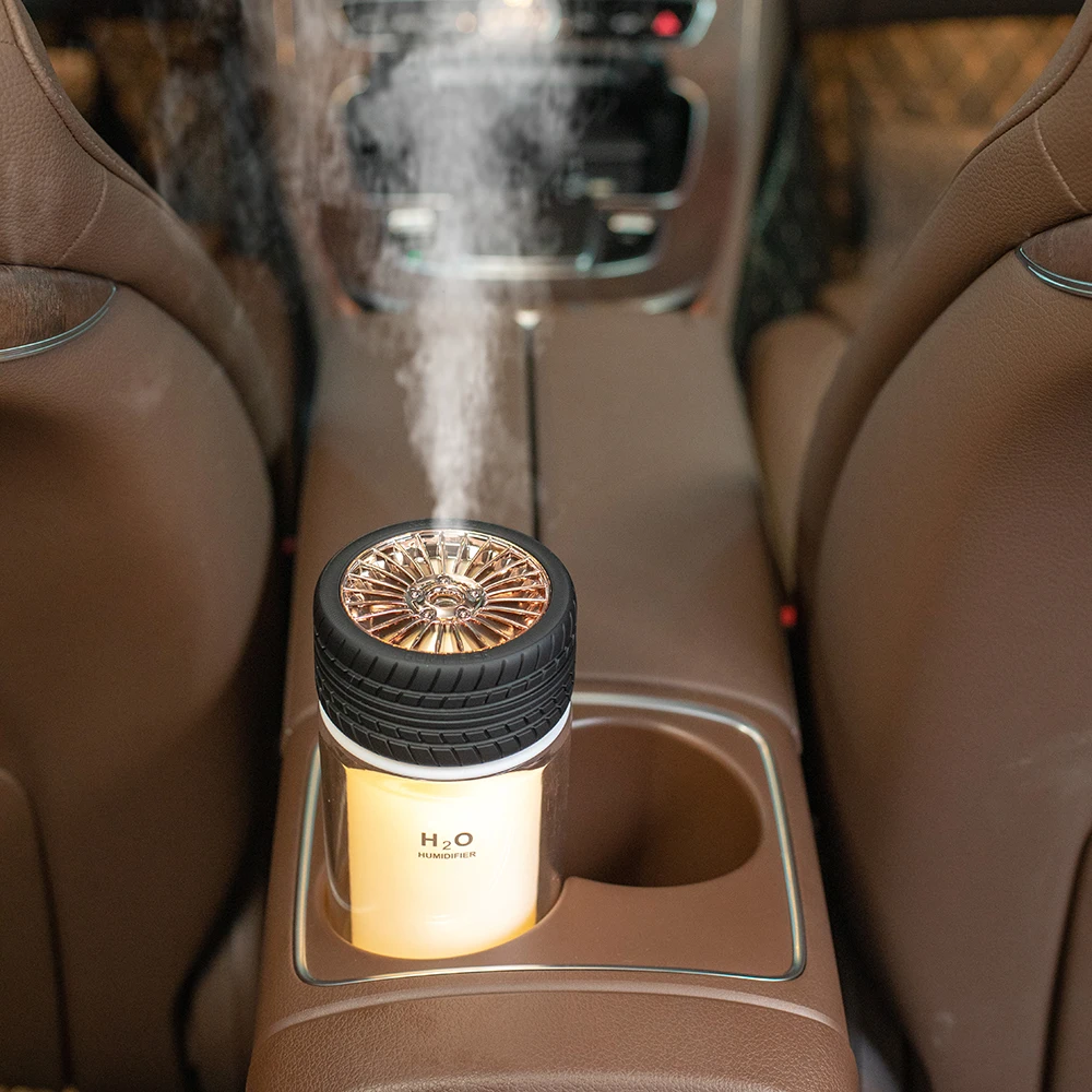 

250ml Humidifier USB Ultrasonic Tire Aroma Oil Diffuser Cool Mist Maker Air Humidifier with Colorful Romantic Light for Home Car