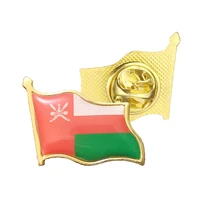 oman flag brooches enamel pins electroplated gold military badge