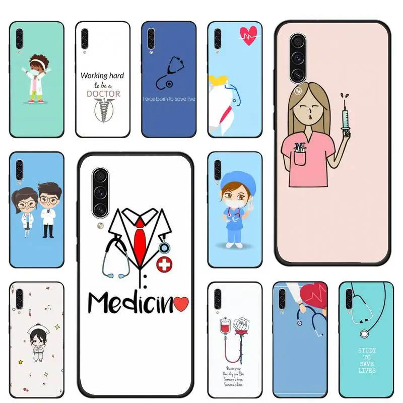 

Cartoon nurse phone case for Samsung galaxy S note 7 8 9 10 20 fe edge A 6 10 20 30 50 51 70 lite plus Soft Silicone Funda