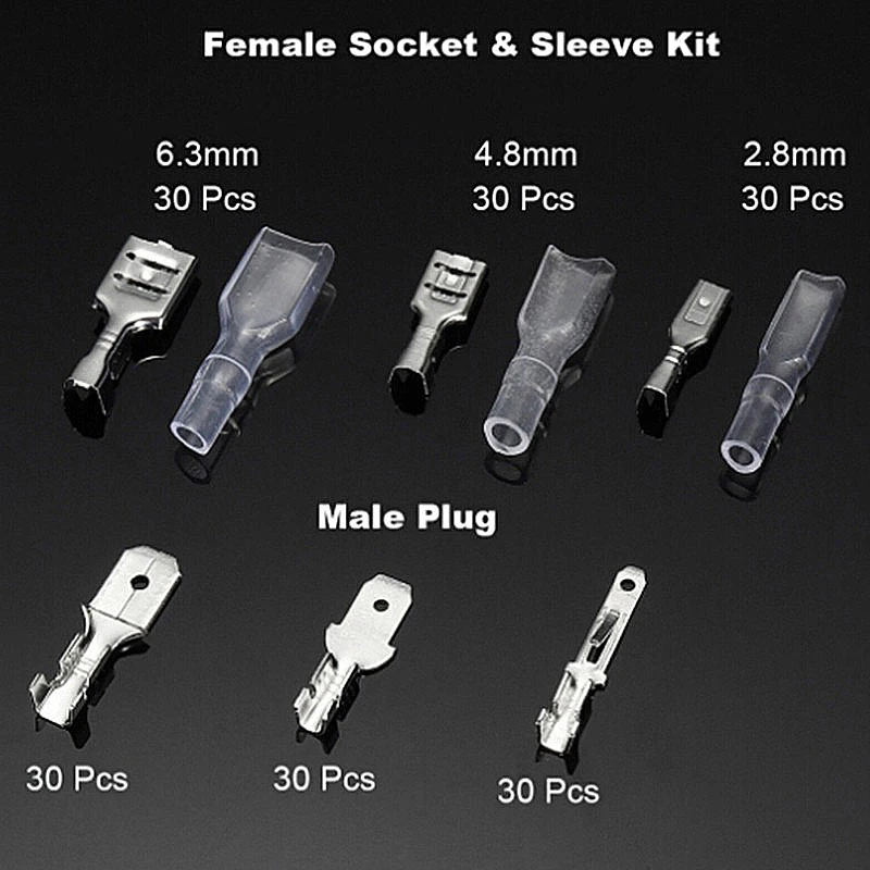 270 шт. Женский Мужской кабельные наконечники автомобильной сращивания обжимных