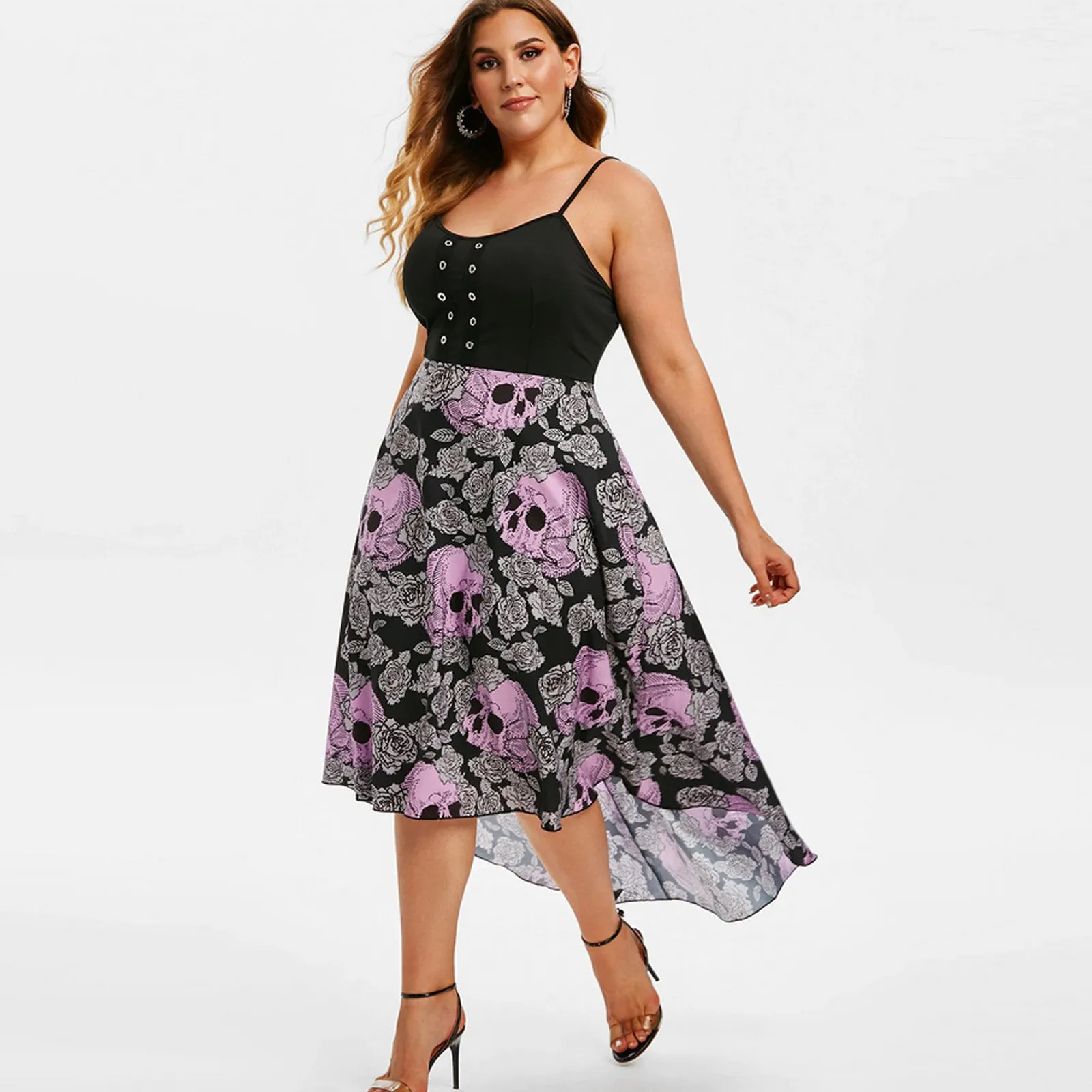 Женское платье на бретельках Повседневное большого размера без рукавов с