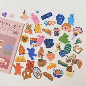 Популярная мультяшная наклейка Ins в виде животного, медведя, наклейка на чемодан и телефон, материал для украшения компьютера, ручная работа, канцелярские принадлежности, наклейка сделай сам