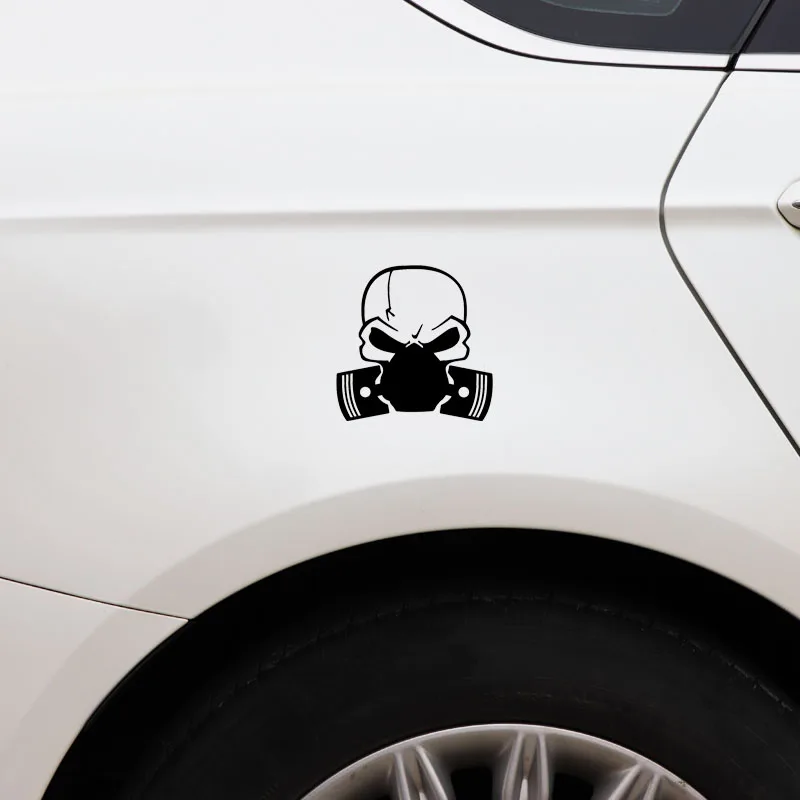 15 см х вырезанная череп фотонаклейки Стайлинг автомобиля черный/серебристый