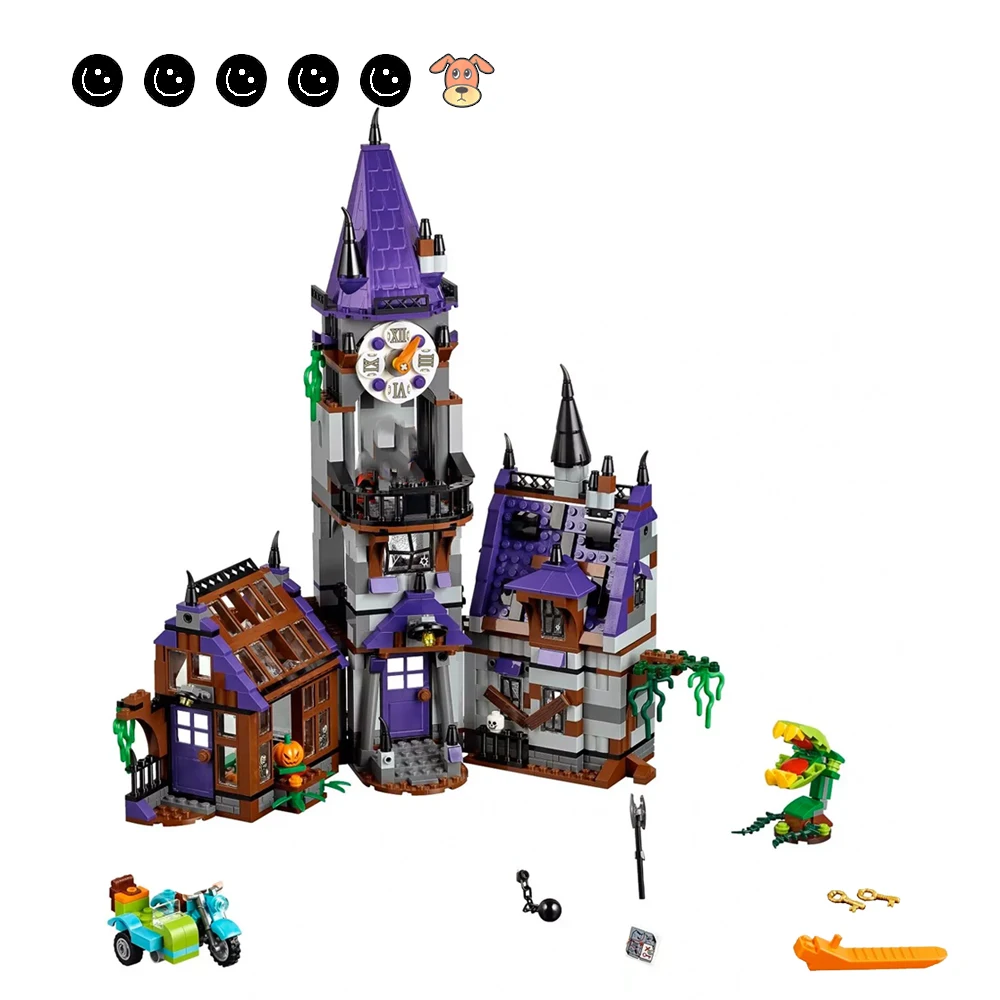 Fit Scooby Doo 75904 фильмы Mystery Mansion Набор Собака призрак Мини фигурки мотоцикл DIY строительные блоки игрушки для детей Подарки
