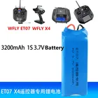 Передатчик Lipo батарея 3,7 V 1S 3200 mAh 8C для WFLY ET07 X4 WFLY T7 T6II RC радио пульт дистанционного управления запасные части