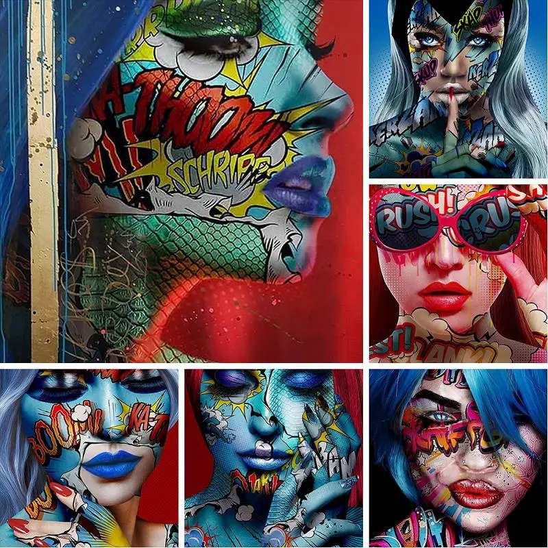 

Heroine Painting Pop Art Paint By Numbers For Adults Pictures Drawing On Canvas Home Decor Bedroom Wall Art pintura por números