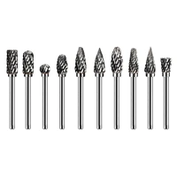 10pcs woodworking power tool parts sharpe tungsten steel multifunctional grinding head furniture making burr double cut drilling