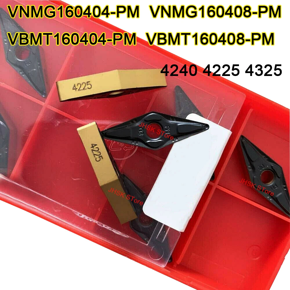 

VNMG160404-PM VNMG160408-PM VBMT160404-PM VBMT160408-PM 4240 4225 4325 cnc carbide Lathe blade VBMT turning tools cutting insert