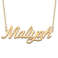 maliyah name necklace for women stainless steel jewelry 18k gold plated nameplate pendant femme mother girlfriend gift