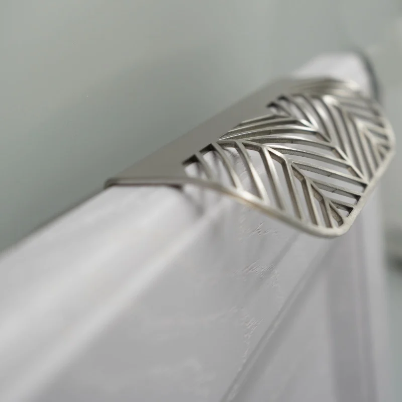 Stainless -11.7cm Скрытая латунная ручка и ручка 3 цвета Невидимая ручка в форме листа шкаф/ручка для шкафа золотая ручка для мебели из нержавеющей стали - Цвет: Stainless -11.7cm