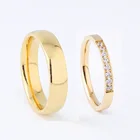 Обручальные кольца AU585 для мужчин и женщин, для влюбленных, однотонные, из настоящего золота 14 карат