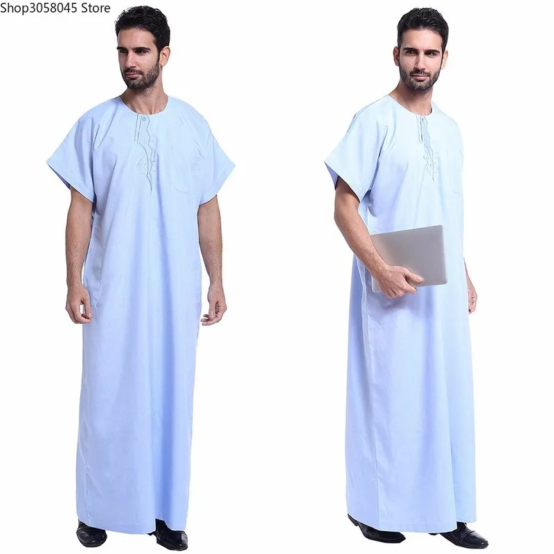 Islam jubba thobe for muslim men arab clothing men dubai arabic dress men djellaba homme pakistan black robe djellaba men