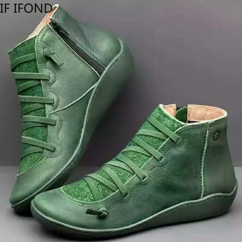 Женские ботильоны из натуральной кожи IF IFOND Черные на плоской подошве с