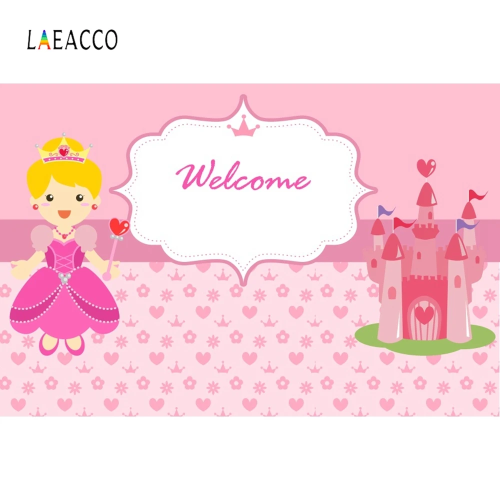 Laeacco новорожденных девочек Замок принцессы фотографические фоны Детские